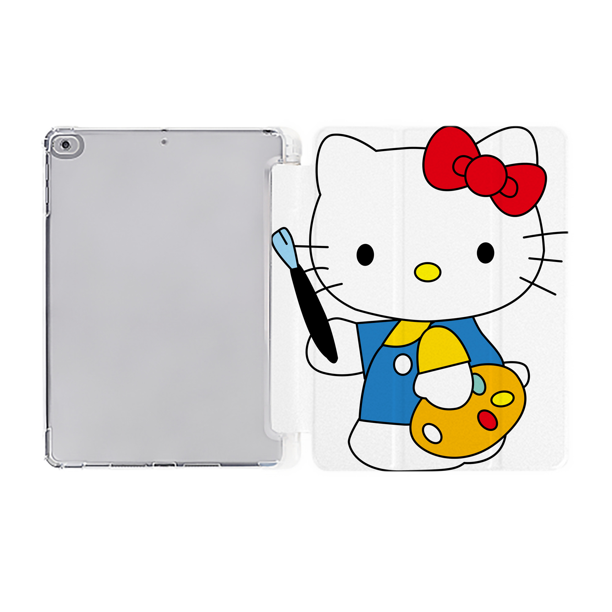 （画像用） Hello Kitty ハローキティ IPad ケース ペン収納付き 三つ折りスタンド PUレザー×シリコン 対応機種9.5/10.5/10.9インチ